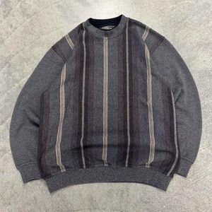 American Vintage Charcoal and Beige Striped Sweatshirt